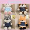 Forest Fox Sheep Husky Wolf Rabbit With Clothes Plush Toy Stuffed Doll Kids Gift