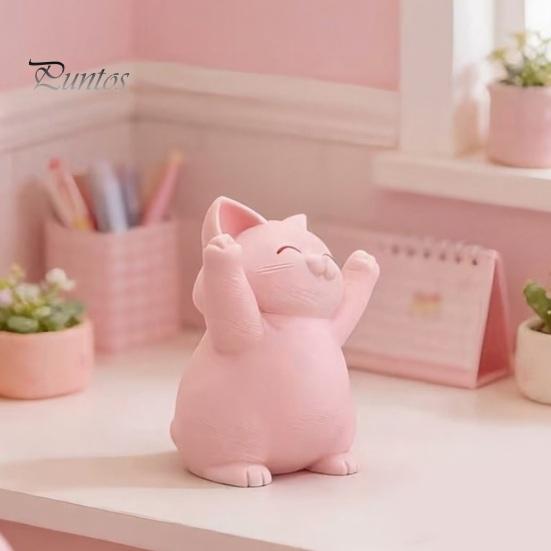 Уникальные подарки для кошек 3D-печатная розовая фигурка обнимающихся кошек, очаровательная статуэтка сидящего котенка с поднятыми лапами, декор для рабочего стола, Kawaii, для стола, приборной панели автомобиля