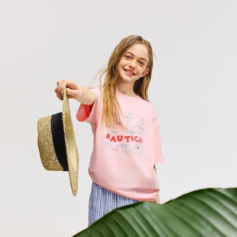 Nautica Детская футболка с коротким рукавом и принтом животных
