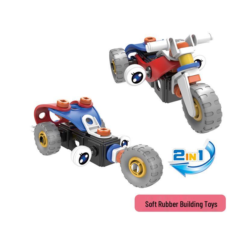 Children's DIY Educational Soft Rubber Screw Building Blocks Toy