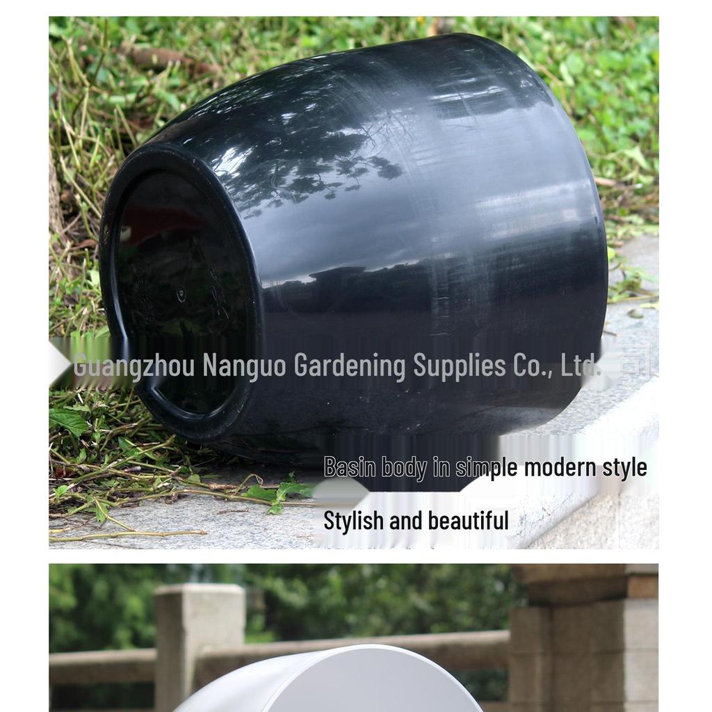 Кашпо для цветов из смолы в форме яйца - Большое Белое/Черное для комнатных растений