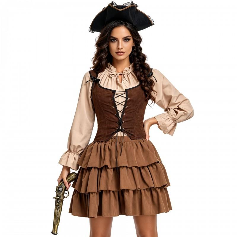 Костюм пиратской пары на Хэллоуин Jack Sparrow Style Унисекс Косплей Наряд Сценический Костюм Вечеринка
