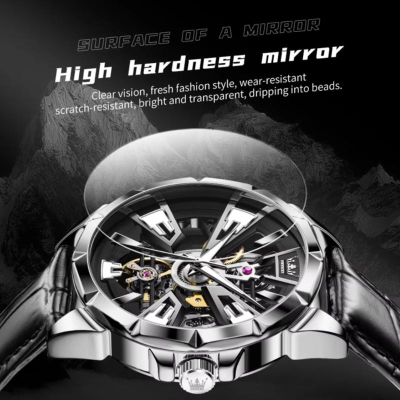 Роскошные мужские часы Водонепроницаемые Светящиеся Многофункциональные Автоматические Механические часы Часы-скелетоны