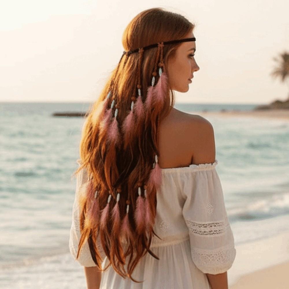 Vibrant Orange Plumage Tribal Hair Extension Feather Hair Accessories Free-spirited Fashionistas