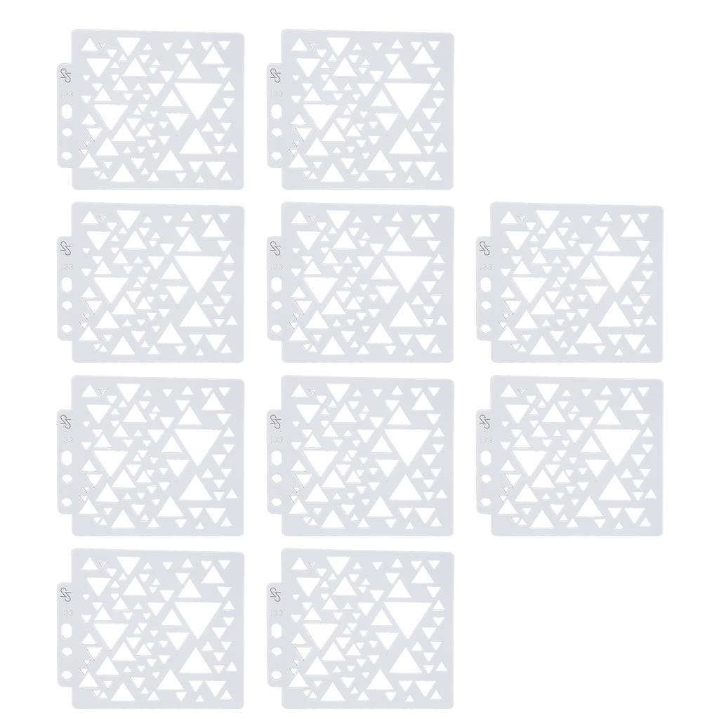 10pcs Stencil Reusable Hollow Glossy PET Template Interesting DIY Card Making Supplies for Craft