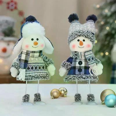 Рождественские украшения Домашние игрушки С Новым годом Подарок Рождественский фестивальный орнамент Синие куклы-снеговики