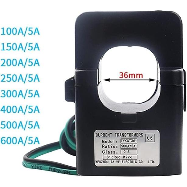 Coil Sensor-Sensor-Current, Split Core Current Transformer Current Sensor 100A 200A 250A 300A 400A 500A 600A Mini Current Transformer,