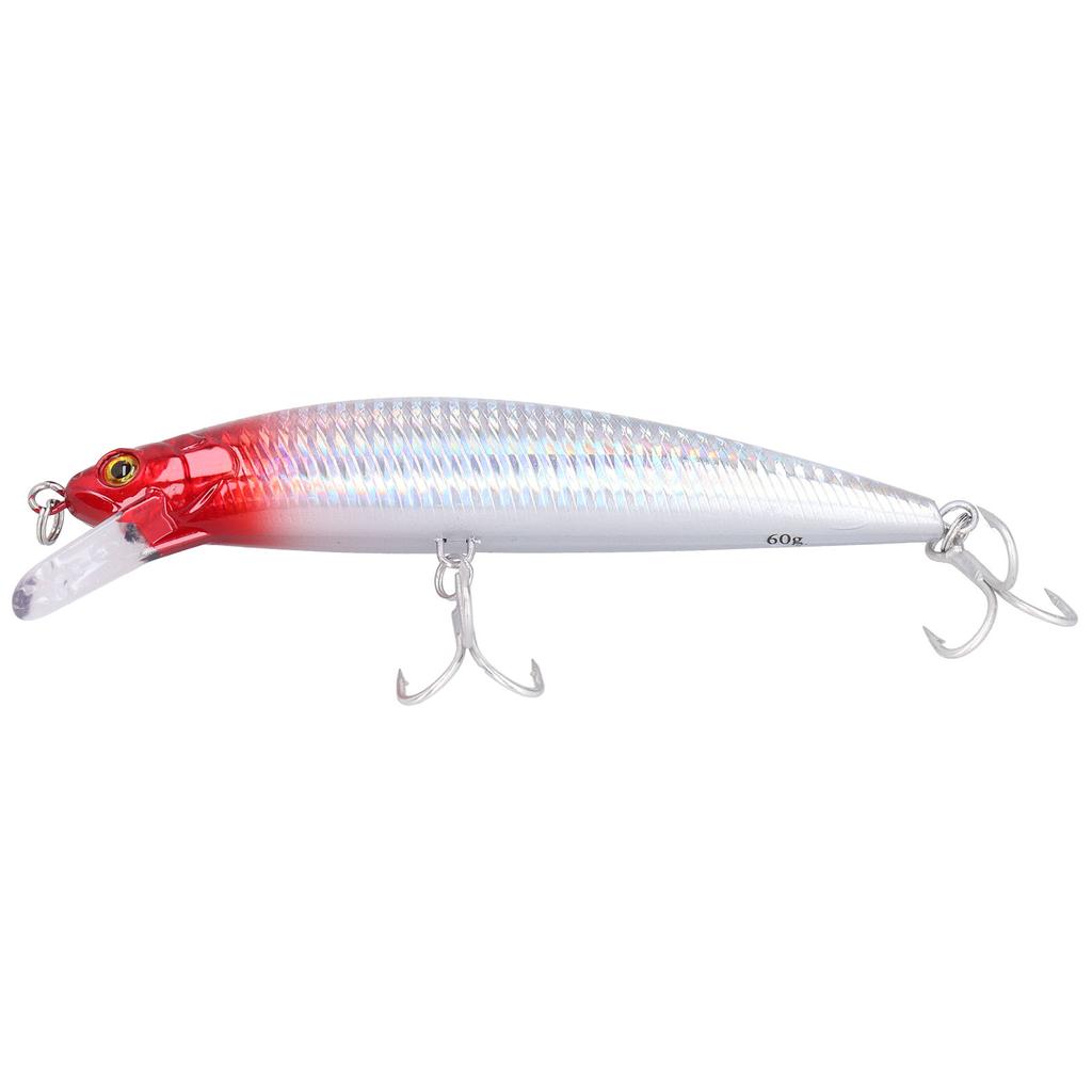 Sea Fishing Sinking Lure 60g Stainless Steel Plastic Artificial Simulation Eye Bait Accessory Red