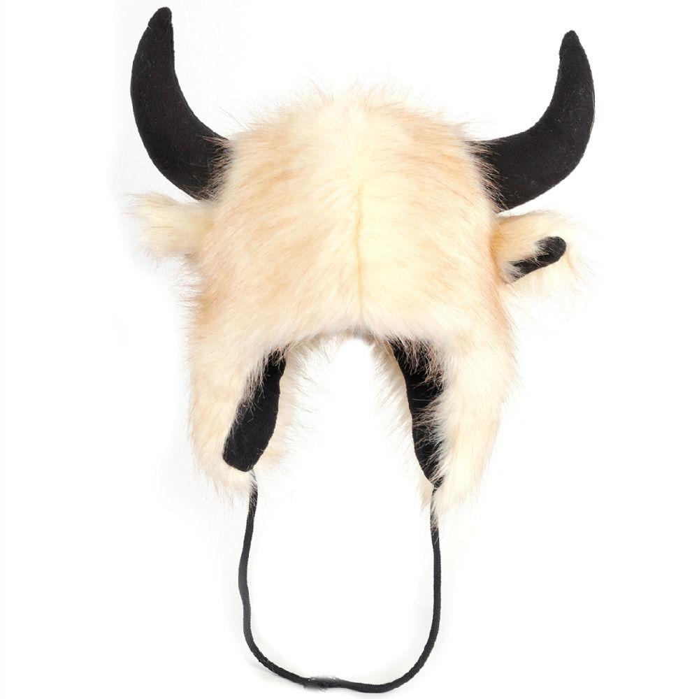 Толстая шапка-ушанка унисекс из бизона Высококачественная плюшевая шапка из бычьей головы