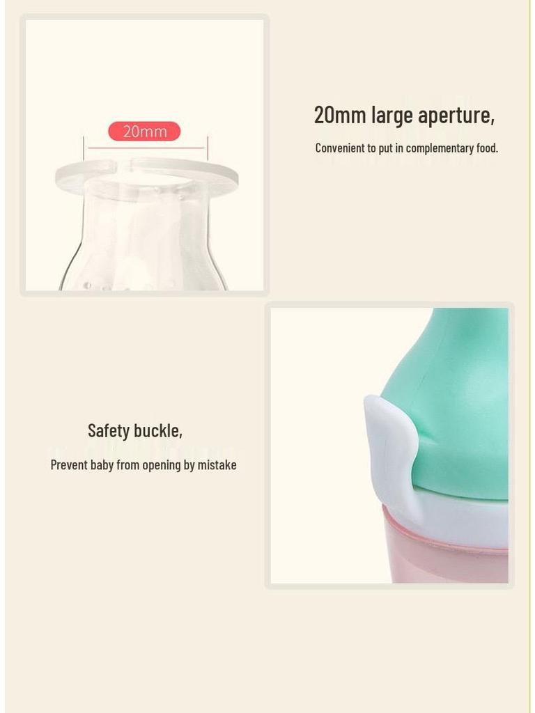 Детский прорезыватель для фруктов и овощей - Сетчатый мешочек с толкателем для легкого самостоятельного кормления