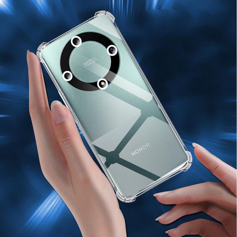 Противоударный прозрачный чехол для Honor Magic5 Lite 6,67" Мягкий силиконовый прозрачный задний чехол для телефона Honor Magic 5 Защитная камера