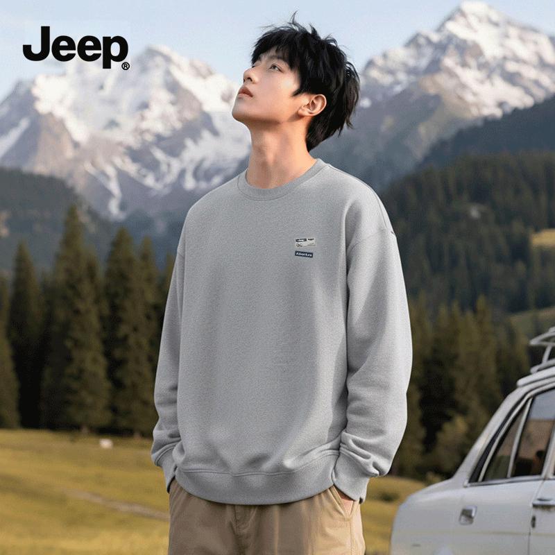 Jeep Унисекс Повседневная Толстовка с Круглым Вырезом