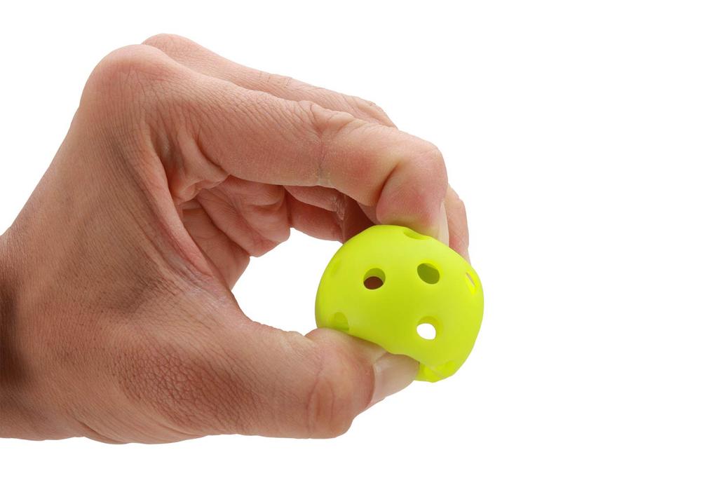 Baseball batting training ball, perforated PE material, fluorescent green, 42mm,