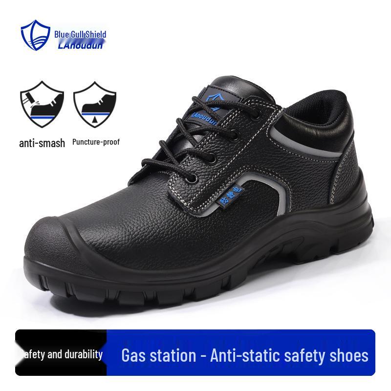 Blue Gull Anti-Static Safety Shoes: Anti-Smash, Anti-Puncture, Dust-Free for Workshop & Gas Station Use