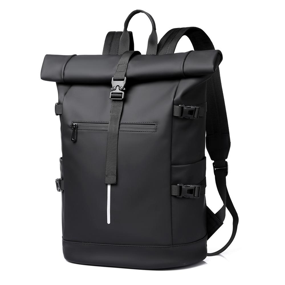 Large Capacity Laptop Backpack Men New Travel Computer Bag Roll Top Design Fashion Personality Student Bookbag