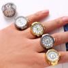 Men Jewelry Clock Fashion Elastic Stretchy Rings Ring Watch Digital Watch Round Quartz Finger Rings