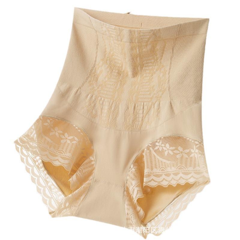 Бесшовное нижнее белье с высокой талией, контролирующее живот, приподнимающее бедра, кружевное, формирующее, для женщин