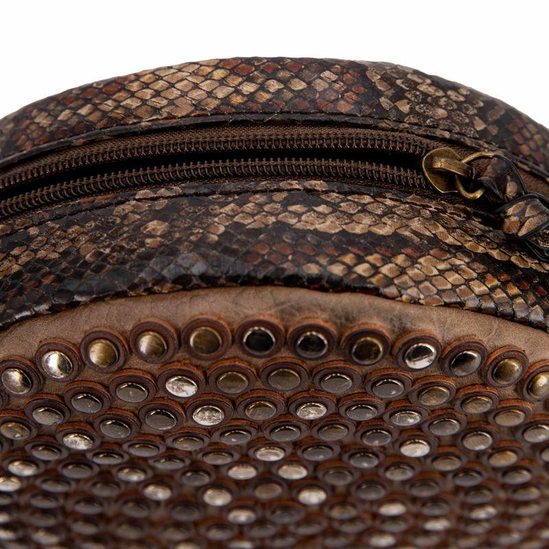 AUREN Women's Brown Round Studded Shoulder Bag