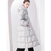 European warm quilt white duck down jacket women's medium and long winter new knee thickened loose coat