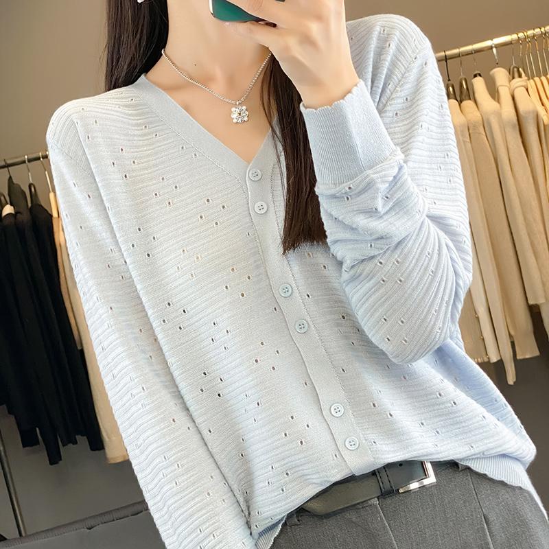 Женский легкий кардиган из 50% шерсти и 50% шелка Mulberry — универсальный трикотаж на все 4 сезона для комфорта и стиля в любое время года