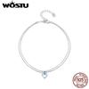 925 Sterling Silver Simple Heart-Shaped Double-Layer Anklet Minimalist Jewelry Gift