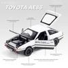 1/32 Toyota  AE86 Toy Car Diecast Miniature Model Pull Back Sound Light Doors Openable Educational Collection Gift Kids A151