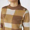 Marie Claire Women's Beige Mock Neck Checkered Golf Sweater (735751)
