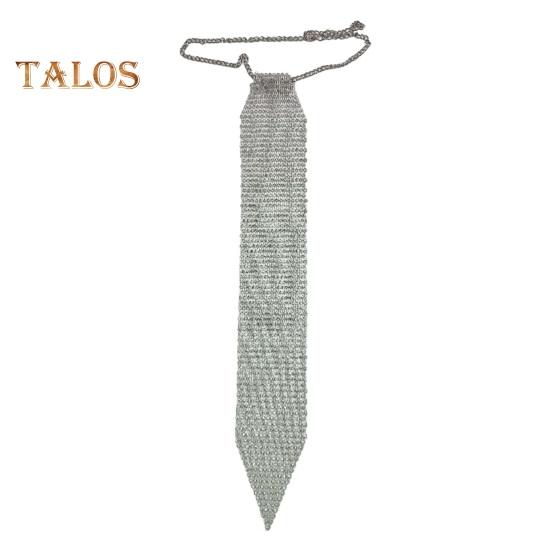 Sparkling Neck Tie Shiny Rhinestones Flat Mesh Style Metal Neck Straps Bling Necktie Christmas Gift Tie Parties Photography Props