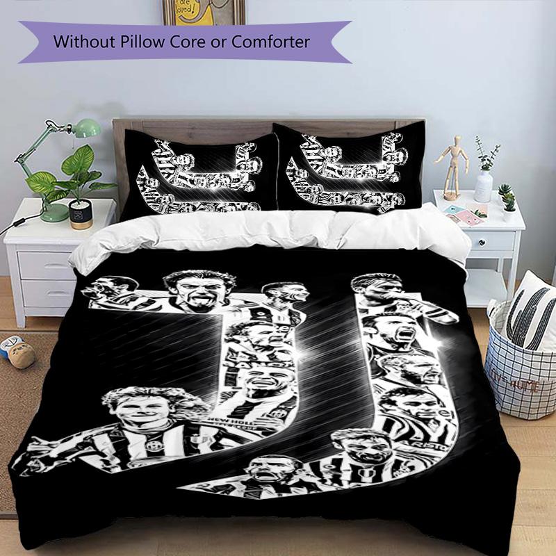 3pcs Football club logo pattern bedding set duvet cover set includes duvet cover &pillowcases,perfect all season bedroom decoration&gift