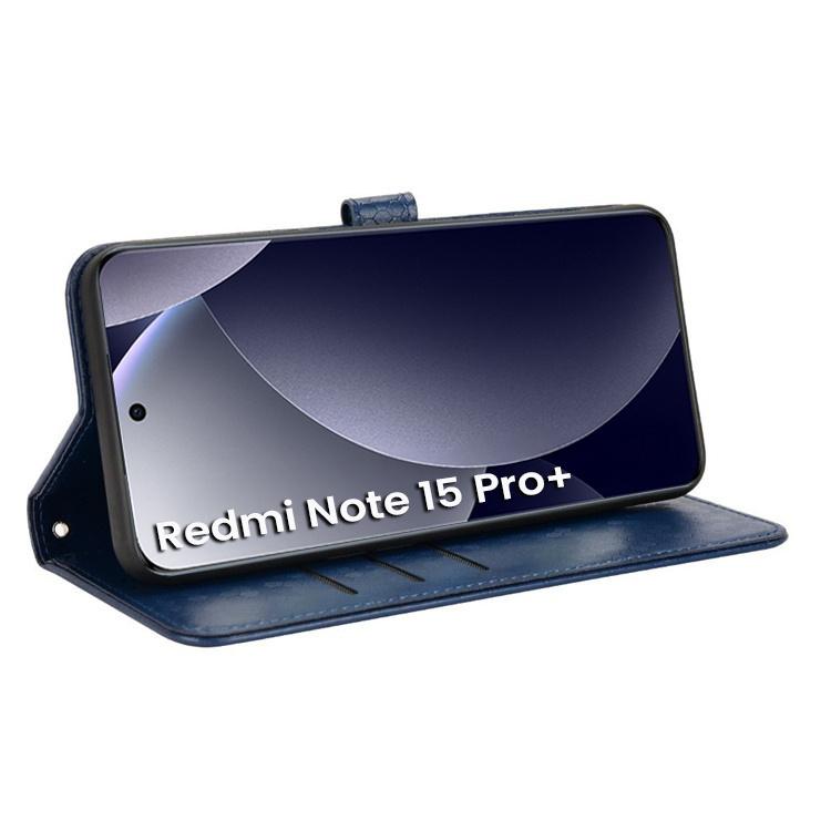 Flip Case for Xiaomi Redmi Note 15 Pro Plus 5G / Poco M8 Pro 5G, Wallet Rhombus, Blue