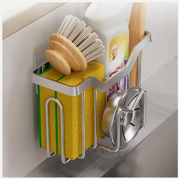 2025 держатель для губки для кухонной раковины, подвижный держатель для щетки, вешалка для полотенца, подвесная корзина, маленькая в органайзере, аксессуары, стойка, корзина
