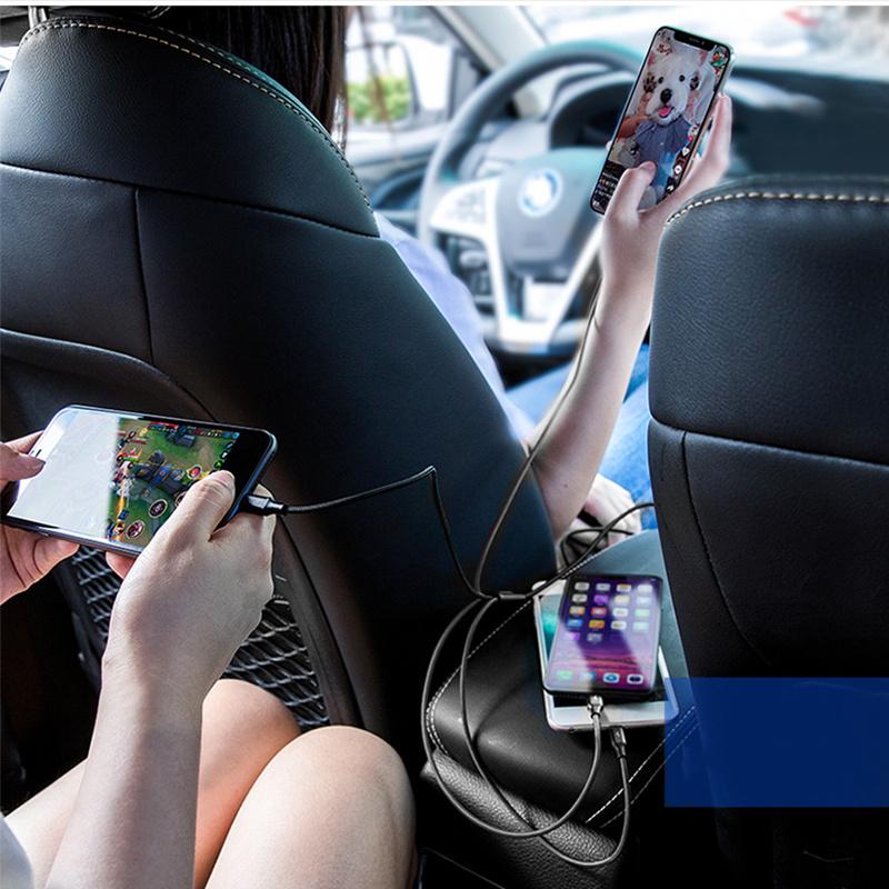 Цифровые кабели Кабель для зарядки USB 3 в 1 для iPhone/Type-C/Micro USB Зарядный кабель для кабеля зарядки iPhone для мобильных телефонов Samsung, Redmi, Xiaomi