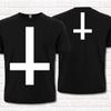 Satanic T-Shirt with Inverted Cross. Occult Symbolism Devil Baphomet 666 Deamon