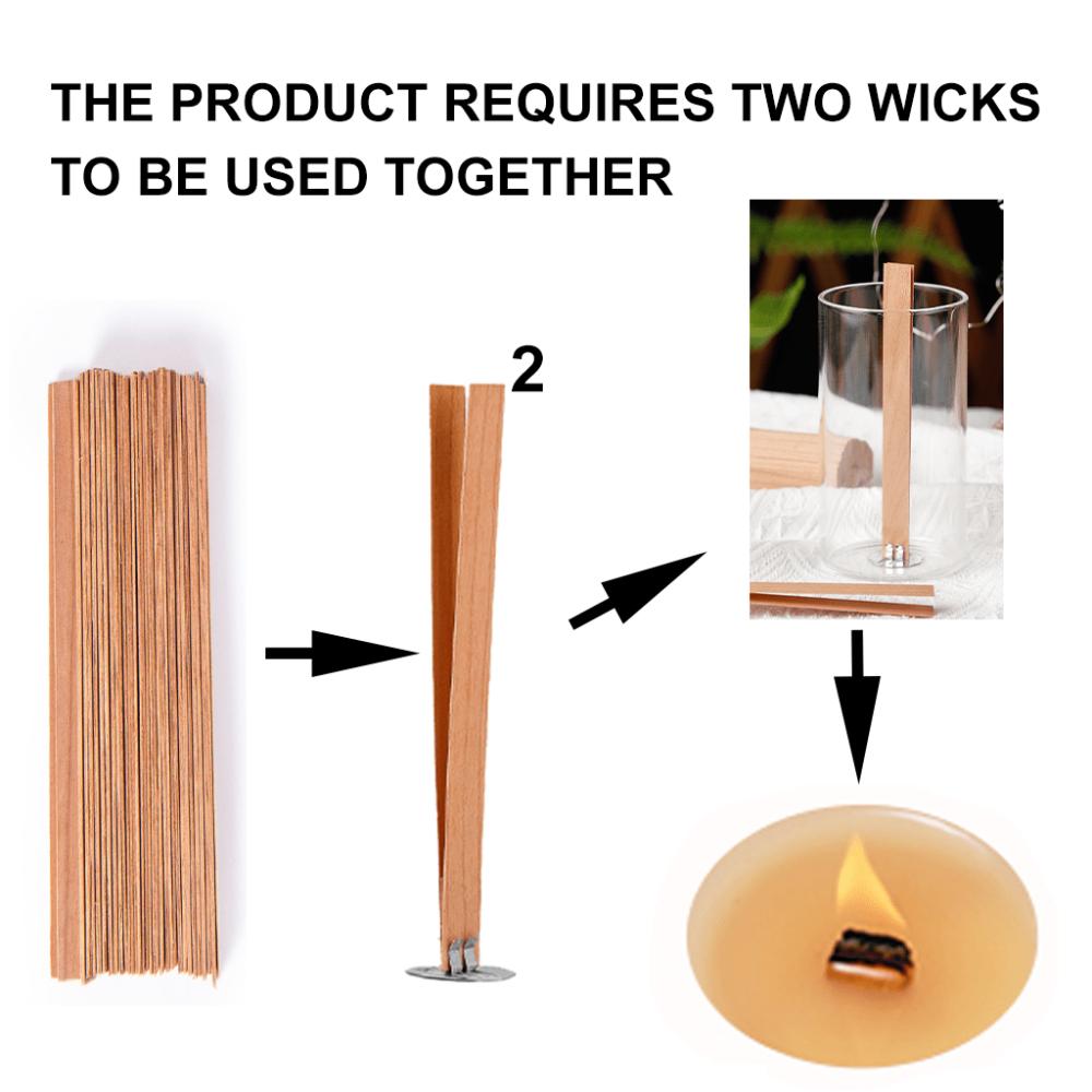 80PCS Candle Making Kit Candle Wicks with Bases A Sheet Nano Dots Glue Luxury Candle Wooded Wicks Scented Accessories DIY Gifts