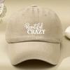 Кепка с козырьком 'Crazy Beautiful', винтажная, стиранная и состаренная, для улицы, модная бейсболка с изогнутым козырьком, мягкий верх, американская кепка