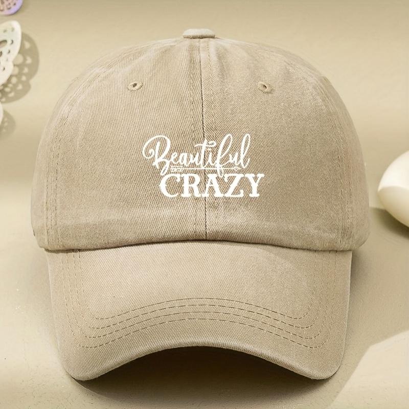 Кепка с козырьком 'Crazy Beautiful', винтажная, стиранная и состаренная, для улицы, модная бейсболка с изогнутым козырьком, мягкий верх, американская кепка
