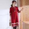 New Style Mother Sweater Mid-length Fashion New Dress Middle-aged and Elderly Women Autumn and Winter Fashion Base Shirt
