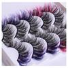 5 пар цветных жареных накладных ресниц, естественно густые завитые ресницы из искусственной норки