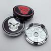 4pcs 60MM ( 56MM I.D) Skull Logo Emblem Car Wheel Center Caps Styling Accessories for Wheels Hub Rim Hubcaps Cover Badge Replace