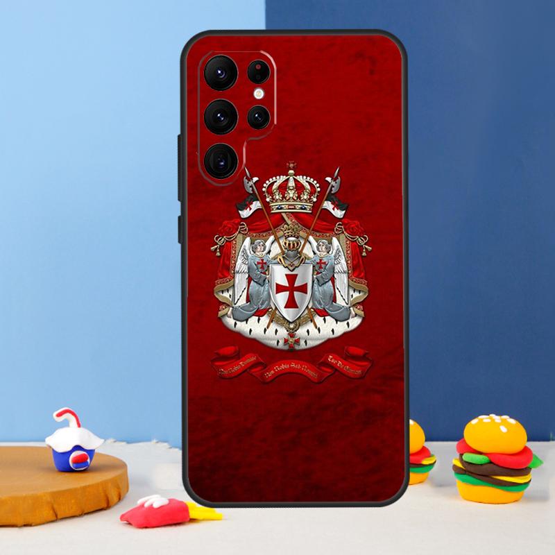 Чехол для телефона Герб тамплиеров Для Samsung Galaxy S25 S24 Ultra S9 S10 S20 S22 S21 S23 Plus S24 FE Чехол Coque