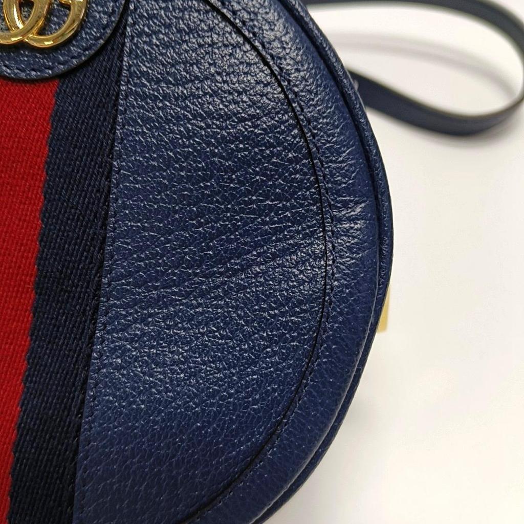 [Pre-Owned] Ophidia Series GG Gold Logo Striped Web Leather Mini Backpack - Excellent #1M5UH4R