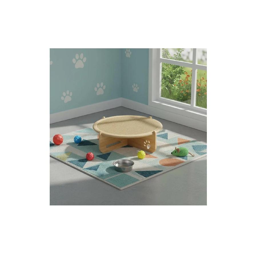 Feline Scratcher Bed Breathable Feline Hammock Bed Small Dog Sleeping Mat Scratch Resistant Wooden Frame for Summer
