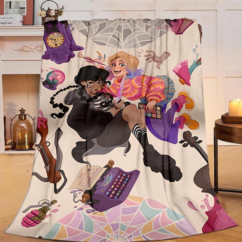 1PC Stained Glass Gothic Romance Flannel Blanket Gift, Suitable for Both Men And Women, Soft Ideal for Beds And Sofa, Birthday Or Christmas Gift