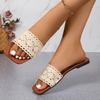 Fashion Women Slippers Hollow Fabric Sandals Summer Outdoor Fashion Slippers Sexy Elegant Casual Flat Shoes Party Comfy Slides Women