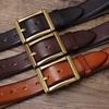 Грубый Американский Ретро Утолщенный Кожаный Ремень Первый Слой Коровьей Кожи Мужской Ремень Медная Пряжка Повседневный Ремень для Джинсов Мужской