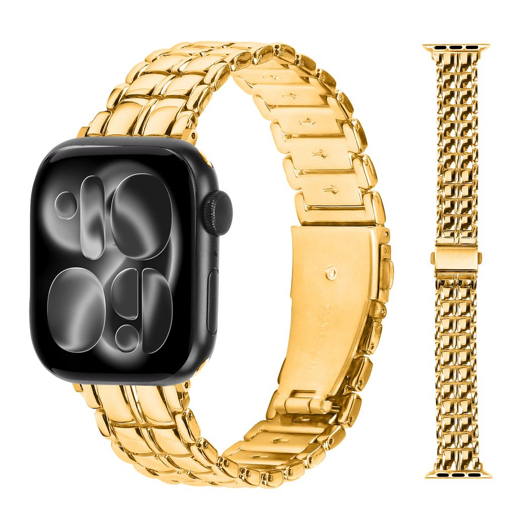 Ремешок из нержавеющей стали для Apple Watch ultra2 3 band 49мм 40мм 44мм 45мм 46мм Металлическая пряжка Браслет iWatch series 9 7 8 se 10 11