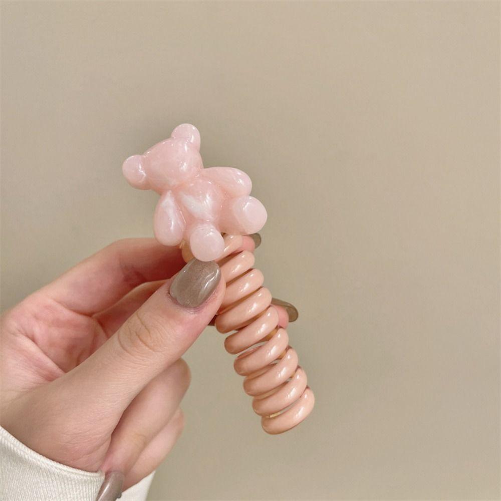 Little Bear Hair Ring Cute Telephone Cord Hair Ring High Quality Hair Rope  For Girl