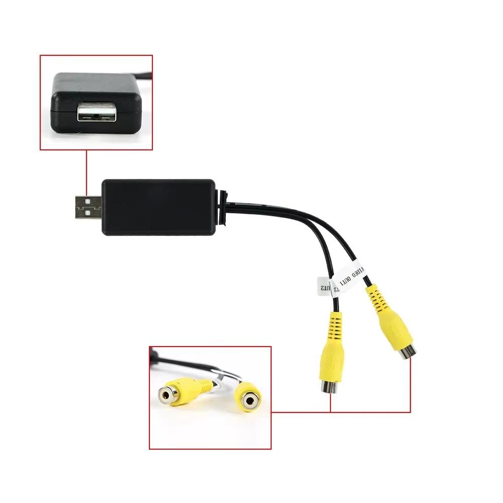 USB-адаптер-бокс с видеовыходом CVBS RCA, HDMI-интерфейс, для подключения к монитору, дисплейному устройству, для Android-радио, автомобильные аксессуары, аксессуары для радио 4