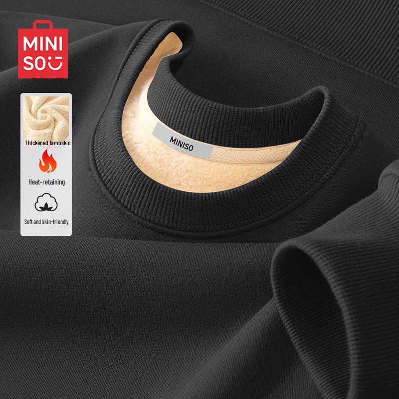 MINISO Мужской свитшот с круглым вырезом на подкладке из овечьей шерсти