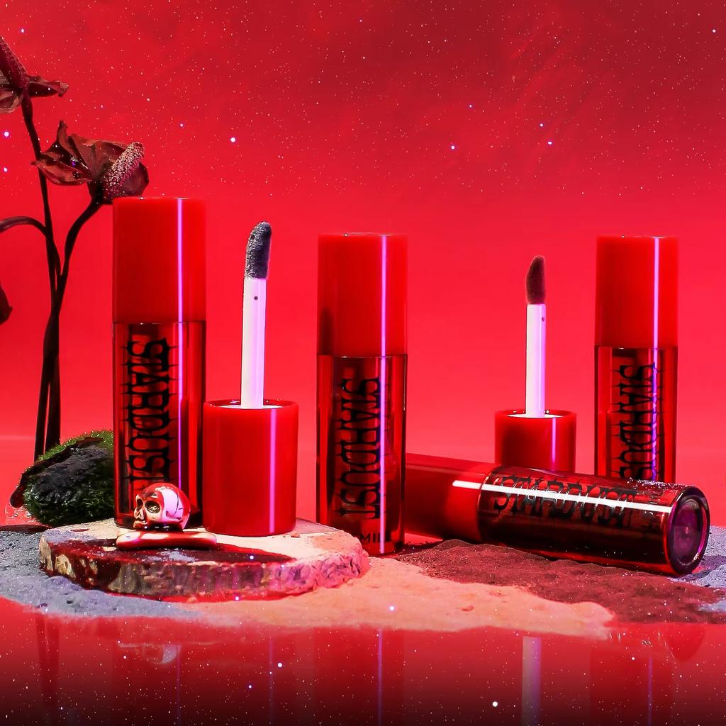 MLSMILE Multi-color Velvet Matte Misted Surface Pearl Fine Glitter Lipstick Powder Coated with Water for Easy Color Lip Glaze Halloween